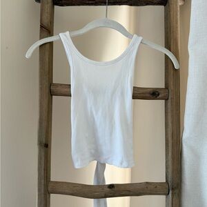 Ribbed White Tank Top